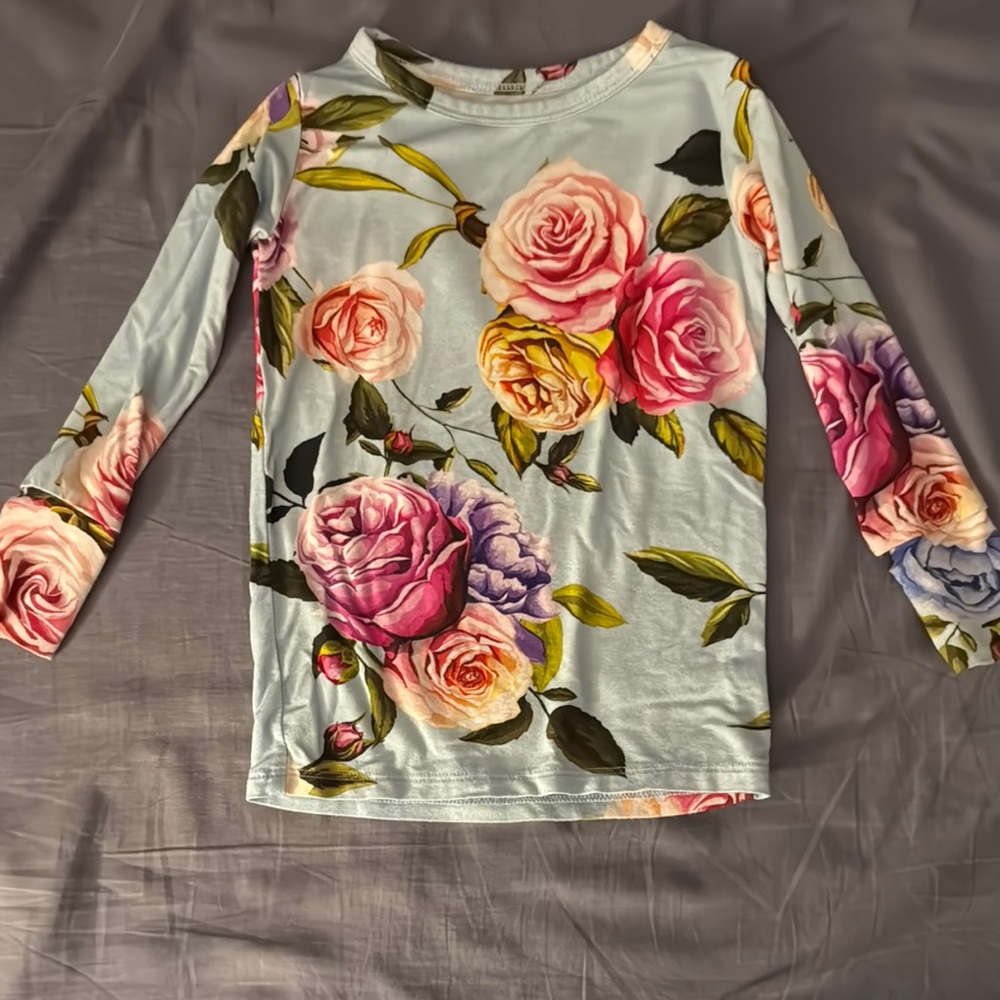 Posh Peanut Pink and Purple Pajama Set with Floral Design